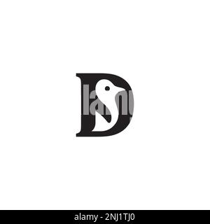 Letter D and Penguin logo or icon design Stock Vector