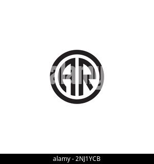 AR Circular Letter Logo with Circle Brush Design and Black Background ...