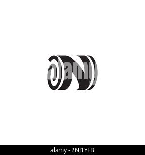 Letter N and Roll logo or icon design Stock Vector