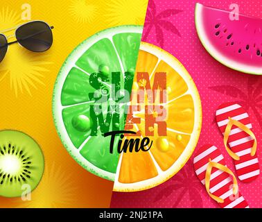 It is Summer Time Illustration Stock Vector - Illustration of motif,  holiday: 119212392