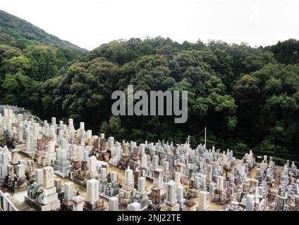 Kyoto, Japan - Sept, 2017: Japanese Cemetery Park near Kiyomizu-dera shrine Stock Photo