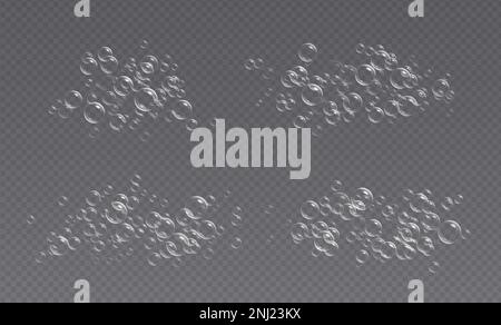 Underwater fizzing bubbles, soda or champagne carbonated drink, sparkling water. Stock Vector