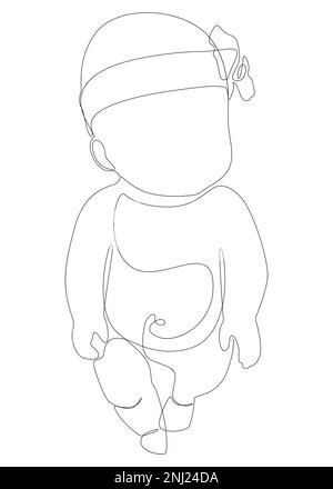 One continuous line of Baby. Thin Line Illustration vector concept. Contour Drawing Creative ideas. Stock Vector