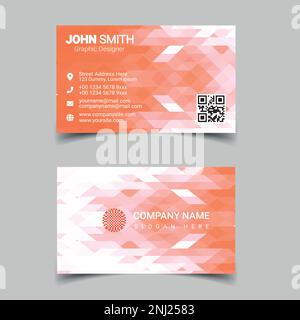 Professional business card design template for company or business. Two color simple but professional design. Compatible for business and personal use Stock Vector