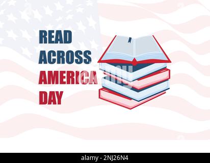 Read Across America Day concept, poster with text inscription,modern background vector illustration Stock Vector