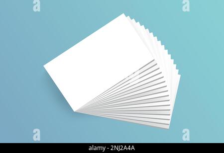 Business Card Stack White Blank Vector Mockup Template Stock Vector