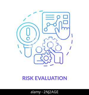 Risk evaluation blue gradient concept icon Stock Vector