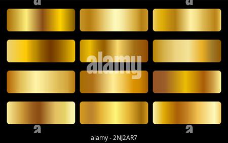 Gold Gradient Vector Background Element Set Stock Vector