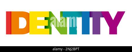 The word Identity. Vector banner and logo with colorful text Stock Vector