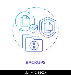 Backups blue gradient concept icon Stock Vector