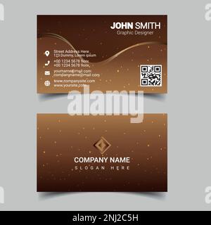 Professional business card design template for company or business. Two color simple but professional design. Compatible for business and personal use Stock Vector