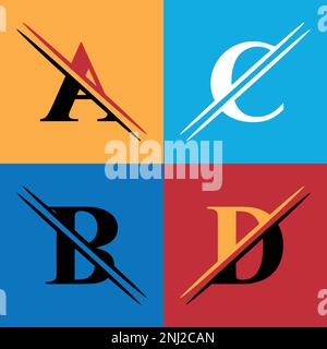 a logo,  b logo,c logo,d logo,abstract logo, simple logo, modern logo and minimal logo design. This logo can be used for company, website and printing Stock Vector