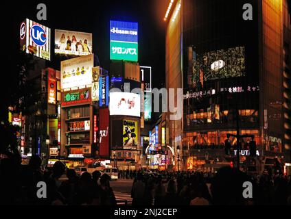 Tokyo, Japan - Sept, 2017: Pedestrians crosswalk at Shibuya district in Tokyo, Japan. Shibuya Crossing is one of the busiest crosswalks in the world Stock Photo