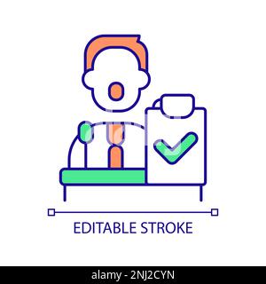 Politician presenting program RGB color icon Stock Vector
