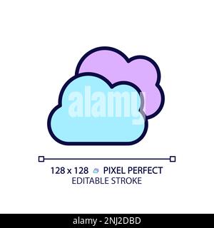Multicloud pixel perfect RGB color icon Stock Vector