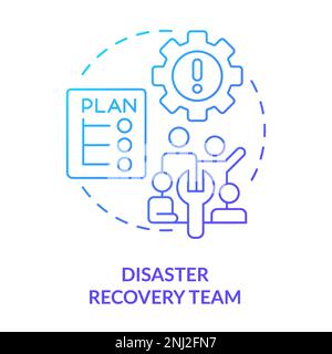 Disaster recovery team blue gradient concept icon Stock Vector