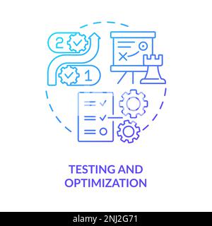 Testing and optimization blue gradient concept icon Stock Vector