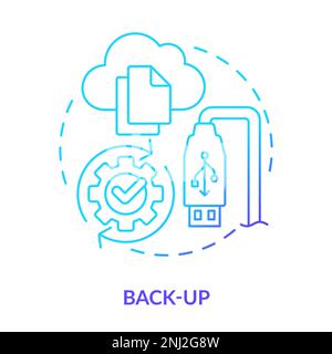 Back-up blue gradient concept icon Stock Vector