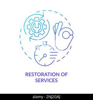 Restoration of services blue gradient concept icon Stock Vector