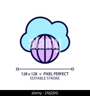 Public cloud pixel perfect RGB color icon Stock Vector