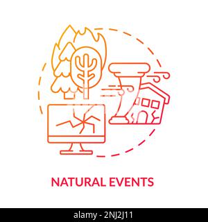 Natural events red gradient concept icon Stock Vector