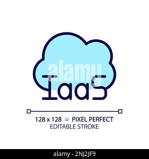 Cloud based IaaS pixel perfect RGB color icon Stock Vector