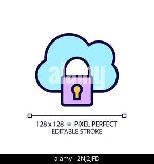 Private cloud pixel perfect RGB color icon Stock Vector