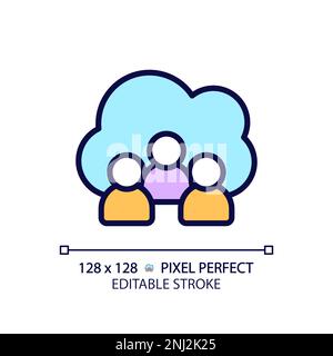 Community cloud pixel perfect RGB color icon Stock Vector