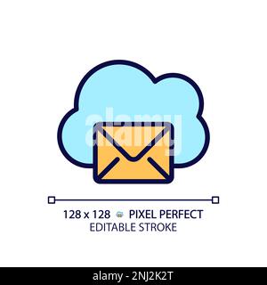 Cloud based email pixel perfect RGB color icon Stock Vector