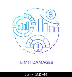 Limit damages blue gradient concept icon Stock Vector