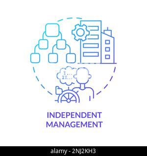 Independent management blue gradient concept icon Stock Vector