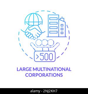 Large multinational corporations blue gradient concept icon Stock Vector