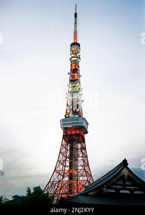 Tokyo, Japan - Sept, 2017: Tokyo Tower is a communications and observation tower located in the Shiba-koen district of Minato Stock Photo