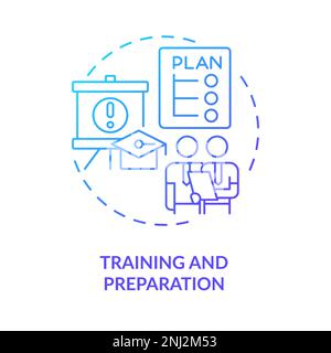 Training and preparation blue gradient concept icon Stock Vector