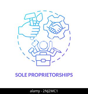 Sole proprietorships blue gradient concept icon Stock Vector