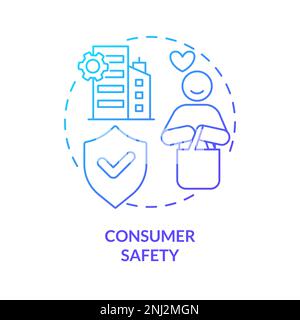 Consumer safety blue gradient concept icon Stock Vector