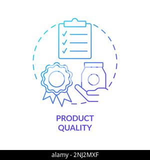 Product quality blue gradient concept icon Stock Vector