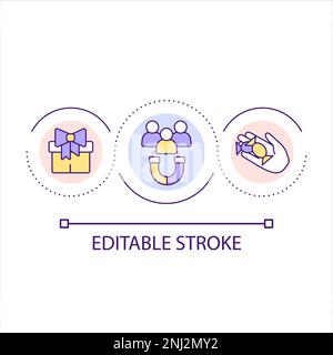 Use bonuses to engage customer loop concept icon Stock Vector