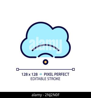 Cloud streaming pixel perfect RGB color icon Stock Vector