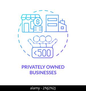 Privately owned businesses blue gradient concept icon Stock Vector