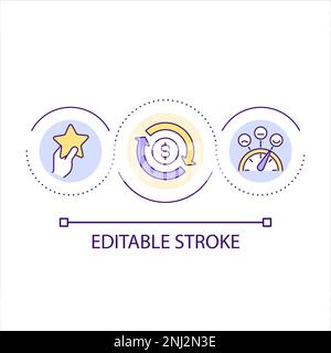 Company service evaluation loop concept icon Stock Vector