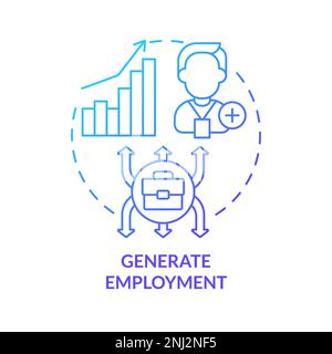 Generate employment blue gradient concept icon Stock Vector