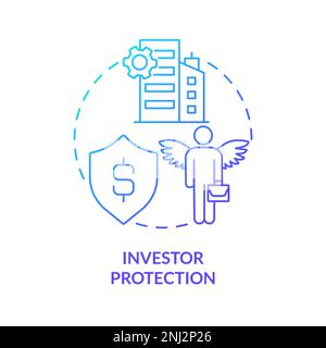 Investor protection blue gradient concept icon Stock Vector