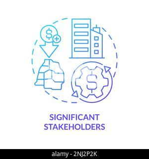 Significant stakeholders blue gradient concept icon Stock Vector