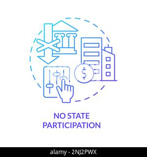 No state participation blue gradient concept icon Stock Vector