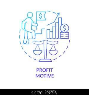 Profit motive blue gradient concept icon Stock Vector
