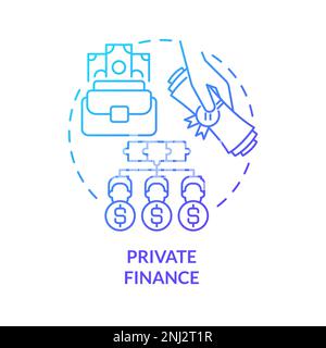 Private finance blue gradient concept icon Stock Vector