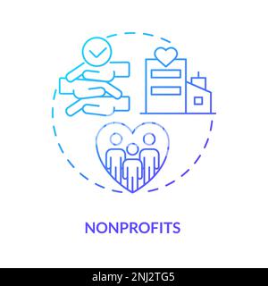 Nonprofits blue gradient concept icon Stock Vector
