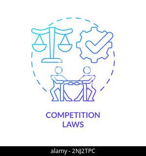 Competition laws blue gradient concept icon Stock Vector