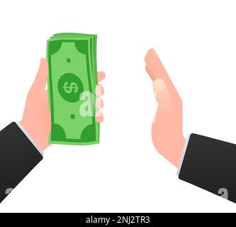 Offering bribe. Stop Bribery and Corruption. Anti corruption Stock Vector